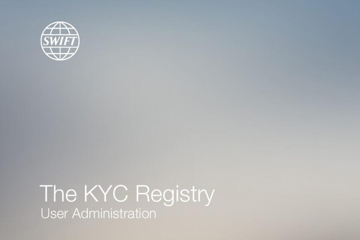 The KYC Registry – User administration