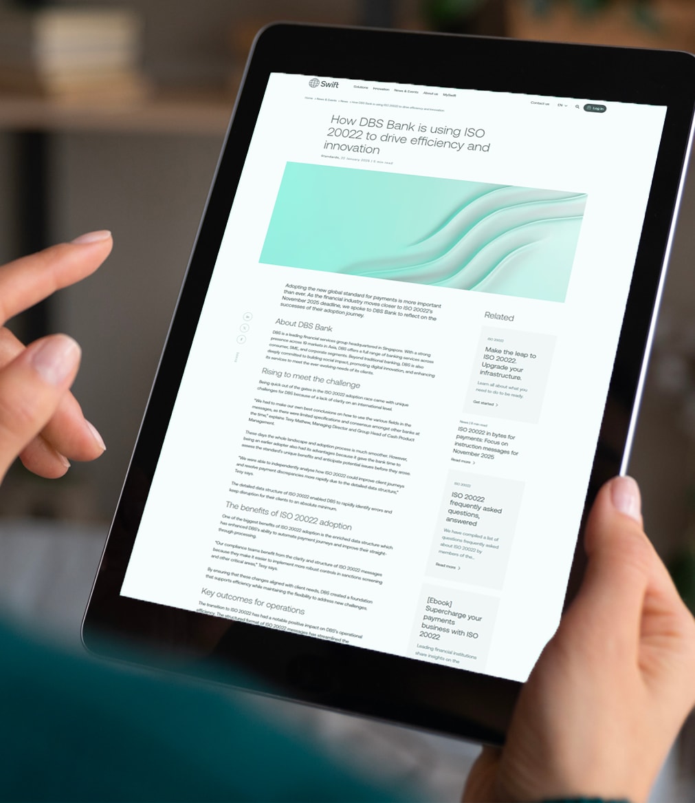 DBS Bank has made the leap to ISO 20022 | Swift