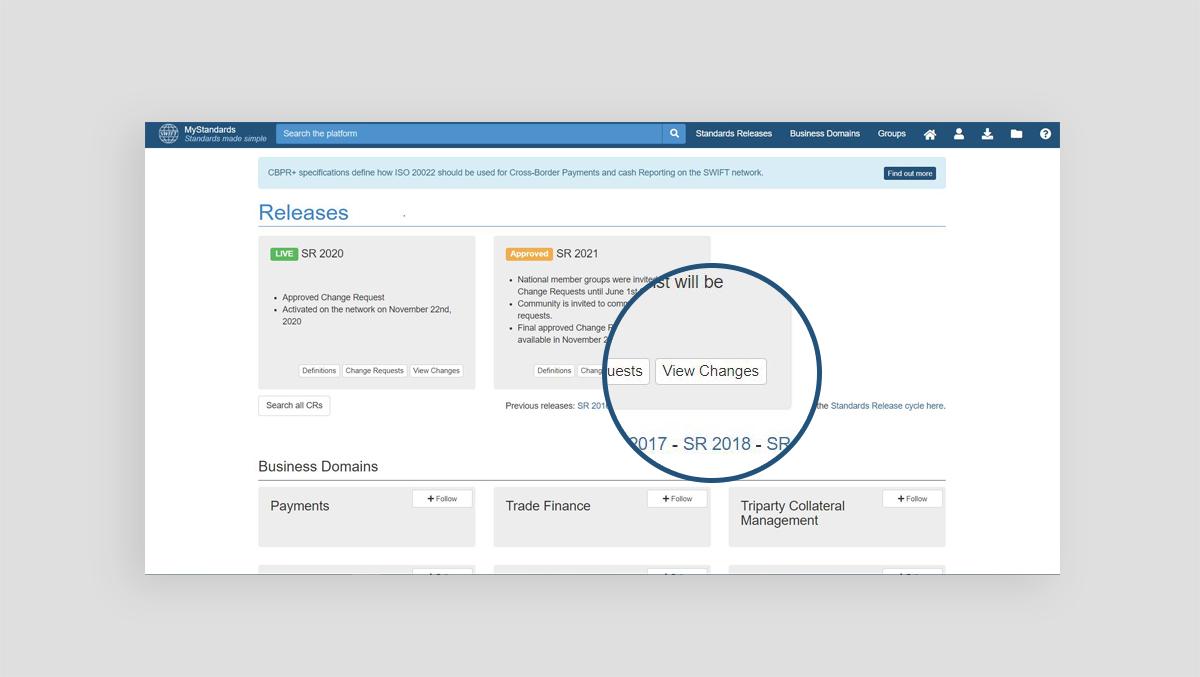 MyStandards Lite - View base standards, change requests (CR) and message specifications