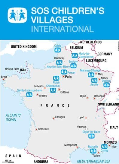 SOS Village France map