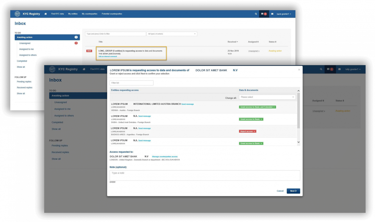 Maintain control of your KYC data