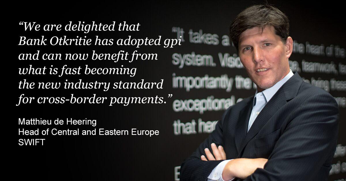 Matthieu de Heering, Head of Central and Eastern Europe, SWIFT